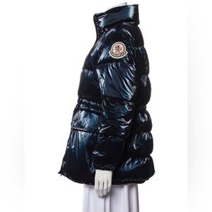 Moncler Shiny Blue Down Puffer Jacket cinched waist size M (2 in Moncler)